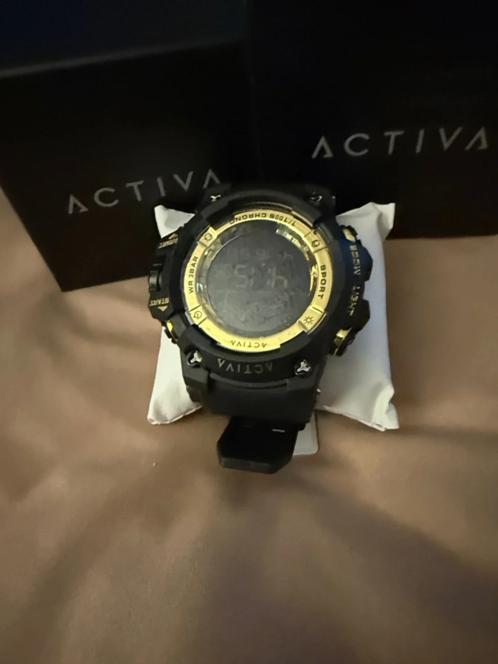 Ativa Black and Gold Rugged Digital Sport Watch